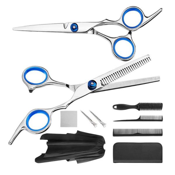 

hair scissors 1set barber salon hairstyling scissor sharp thinning silver black