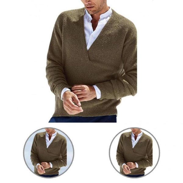 

men's sweaters casual great thermal knitted winter sweater stretchy autumn big v neck for outdoor, White;black