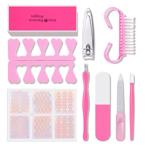 basic tool nail clippers polishing rubbing manicure sticker set