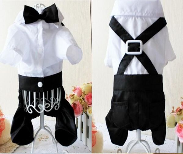 

dog apparel western style suit bow tie small pet clothes puppy jumpsuit