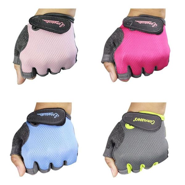 

pair wrist support fitness equipment training anti-slip half-finger gloves sports protective gear, Black;red