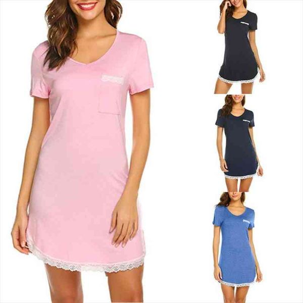 

and summer nightdress pure cotton women sleepwear pocket lace home service sleep night gown nightwear, Black;red