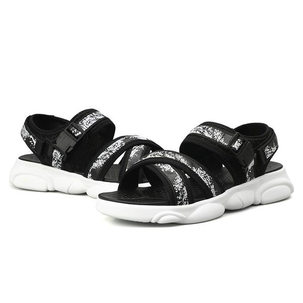 

sandals summer safety slip masculino hombre grey praia hollow male hop sports trainers man genuine tenis shoes anti plage respirant de, Black