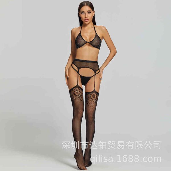 

stockings qilisha fun fishing open pantyhose vertical temptation in autumn and winter, Black;white