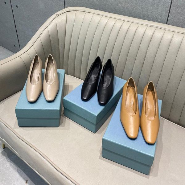 

women's shoes genuine leather causal pumps high thin heels daily ladies single square toe for spring autumn dress, Black