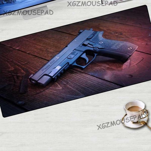 

mouse pads & wrist rests xgz customized large pad black lock edge wood floor pistol printed lapdesk mat fabric rubber bottom non-slip 90