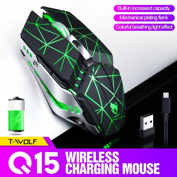 

mice q15 wireless mouse charging quiet light game