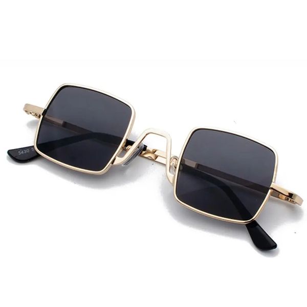 

vogue vintage anti-uv metal small square sunglasses, Black
