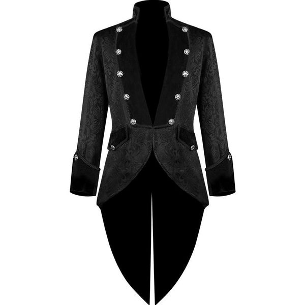 

men's jackets winter 2021 mens party costume vintage royal style trench coats retro gothic steampunk man long gentlemen, Black;brown
