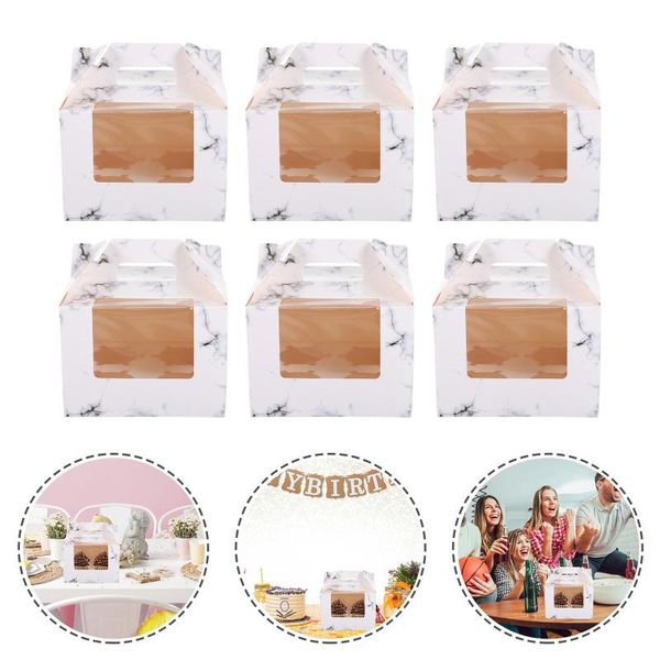 

gift wrap 6 sets cake packing boxes wrapping cases muffin storage holders