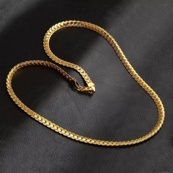 

chains punk style necklace 5mm double side bracelet fashion men and women party accessories, Silver