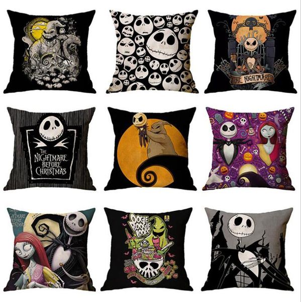 

cushion/decorative pillow halloween cotton linen cushion covers pillowcase for festival cartoon horror pumpkin cat printing diy crafty