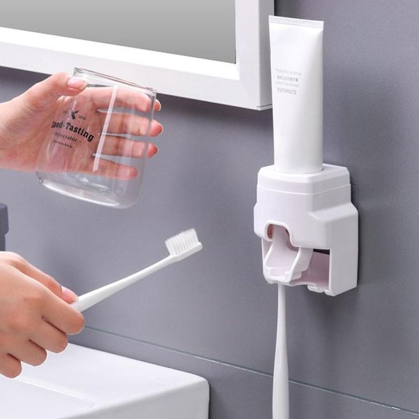 

toothbrush holders creative wall mount automatic toothpaste dispenser bathroom accessories waterproof lazy squeezer