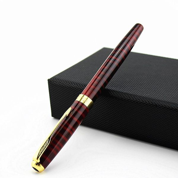 

elite fountain ink pen gold trim arrow clip metal steel barrel medium tip baoer 388 stationery office school supplies a6298 pens