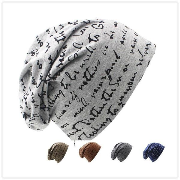 

beanies spring autumn cotton hat thin men's outdoor sports windproof asual fashion hedging cap youth english letters bean
