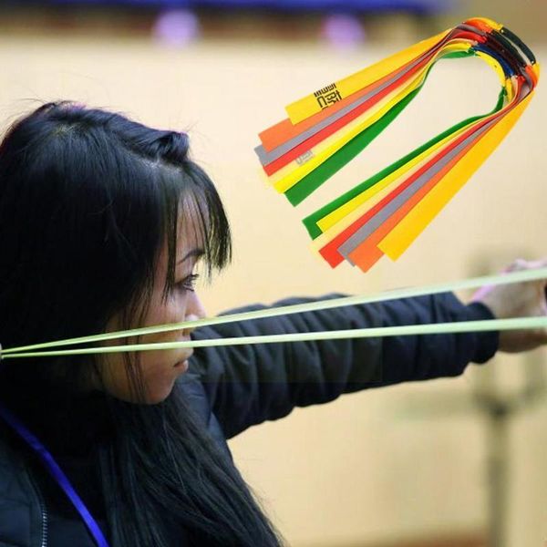 

resistance bands 10pcs thickness 0.65mm-1.0mm outdoor slings powerful flat hunting rubber supplies band sports elastic catapult tubing i1s8