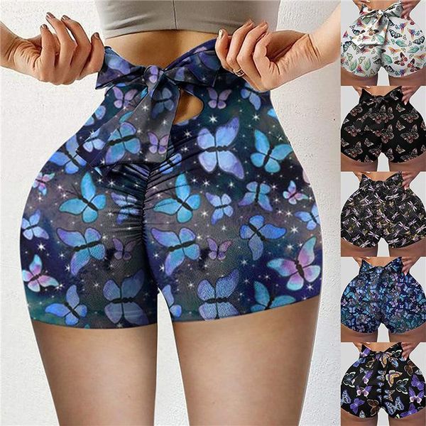 

women fitness shorts casual high elastic waist push up polyester solid skinny summer workout femme gym yoga outfit