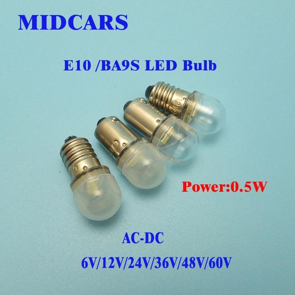 

bulbs midcars 6v t4w ba9s e10 led bulb indicator light 12v smd ledchip 48v rear 24v to 60v