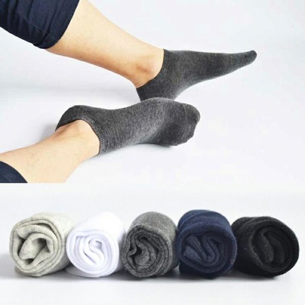 

men's socks 5 pairs men ankle cotton invisible anti slip summer ultra-thin breathable male hosiery low cut sweat absorbing soft casual, Black