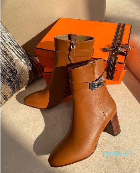 

winter fashion lady buckles martin boots brown,black leather women ankle boots chunky heels perfect quality lady knight booty