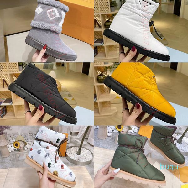 

designer- women boots wool snow boot's warm and lightweight flat casual shoes luxury lambswool booties down shoe outdoor sneakers, Black