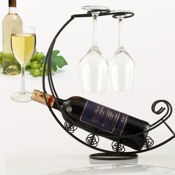 

tablewine racks retro pirate ship type glass holder metal display rack hanging storage space saving home supplies 1pc