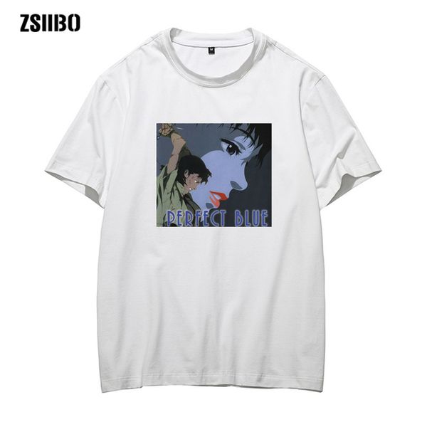 

perfect blue t shirt men i feel like unhoused part print short sleeves idol singer t-shirt hip hop social harajuku anime tee top, White;black