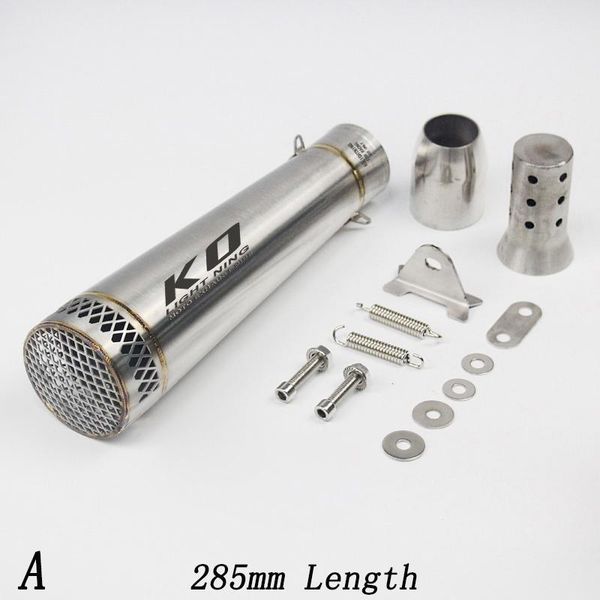 

motorcycle exhaust system 51mm universal vent pipe with stainless steel 285/320mm modified for atv street bike