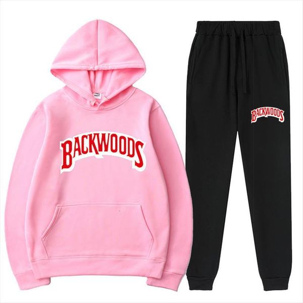 

fashion brand backwoods set fleece men tracksuit hoodie pant thick warm sportswear hooded track suits male sweatsuit., Gray
