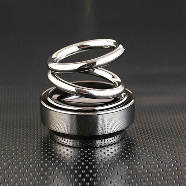 

solar double ring rotating suspension car perfume air freshener solid diffuser essential oil for auto decoration