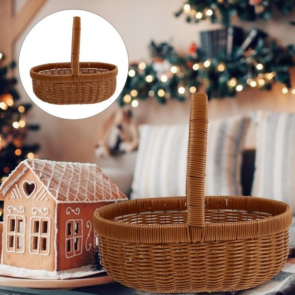 

storage baskets 1pc natural shopping basket creative fruit chic flower brown