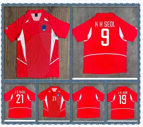 

2002 korea jersey 2002 national team retro soccer jerseys 02 home red vintage south camiseta de fÃºtbol classic football shirts #21 j s park, Black;yellow
