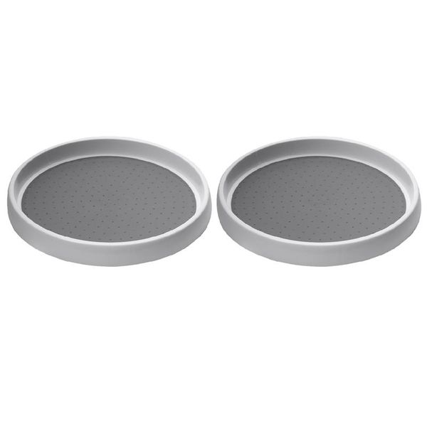 

kitchen storage & organization 2x 360 rotation non-skid spice rack pantry cabinet turntable with wide base bin rotating organizer for