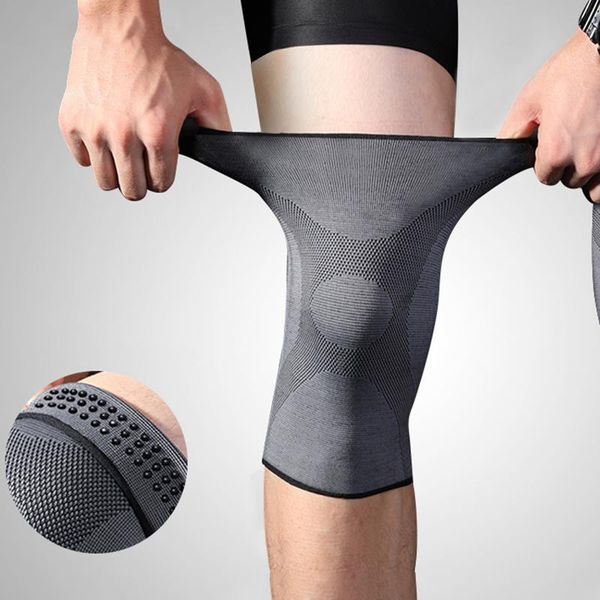 

elbow & knee pads professional sports men running basketball football leg warm protective gear patins fitness equipment bi50ek, Black;gray