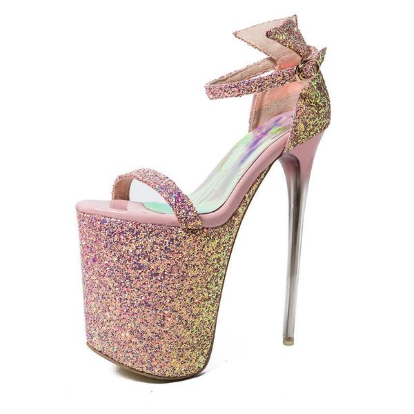 

summer women high heels sandals 19cm night club party pumps shoes woman platform lady size 34-43 xkd4272, Black