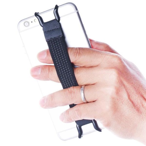

cell phone mounts & holders 13cm universal anti mobile holder finger grip elastic band strap nylon bracket for tablet smartphones (black)