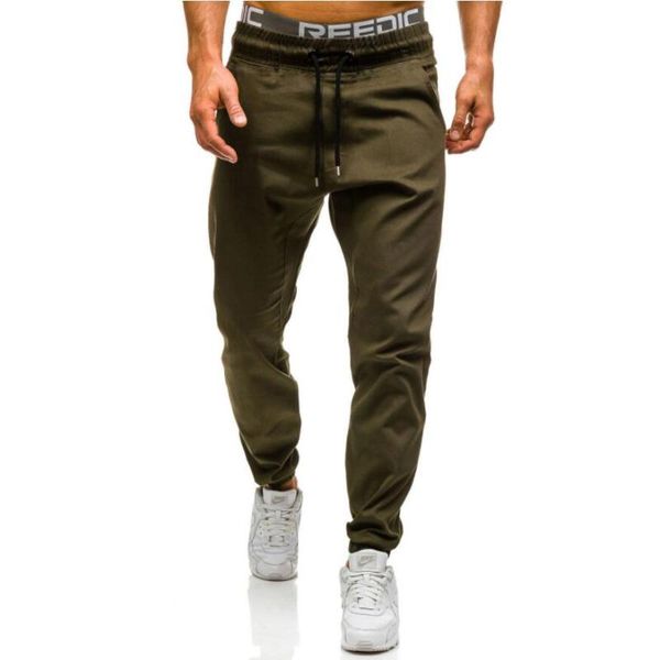 

drop men pencil pants long trousers 2021 fashion casual slim joggers solid color sweatpants plus size khaki black grey men's