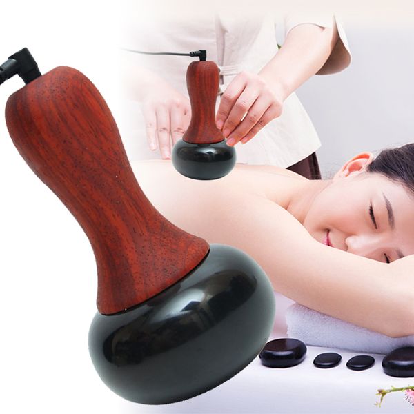 

stone electric gua sha massager natural stone needle guasha scraping back neck face massage relax muscles skin lift care spa