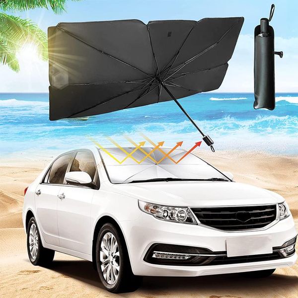 

car sunshade windshield sun shade uv rays and heat visor protector foldable reflector umbrella brella shield