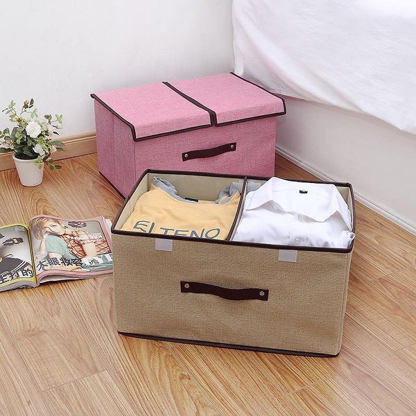 

storage boxes & bins cotton linen box double cover gift large-capacity simple finishing debris organizers tools
