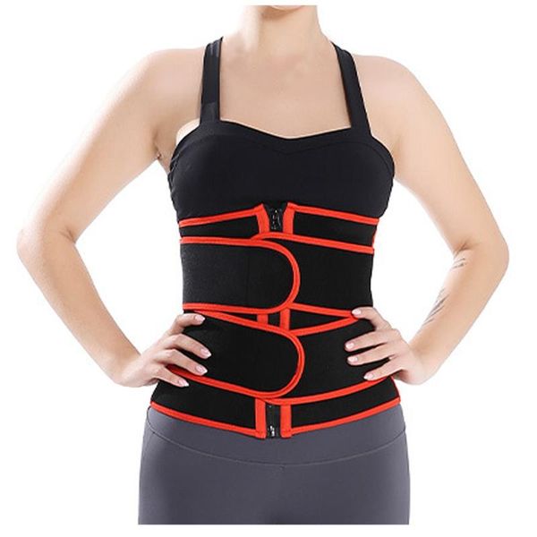 

women two belts zipper eeduce weight sports bodybuilding tunic corset shapewear women's shapers, Black;white