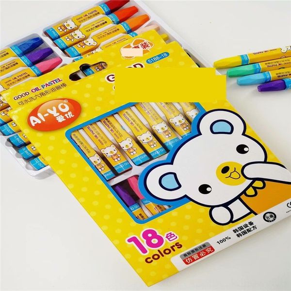 

1nh cartoon oil painting pens stick 12 18 brush 24 color 36 color children's painting set art brush crayon, Black;red