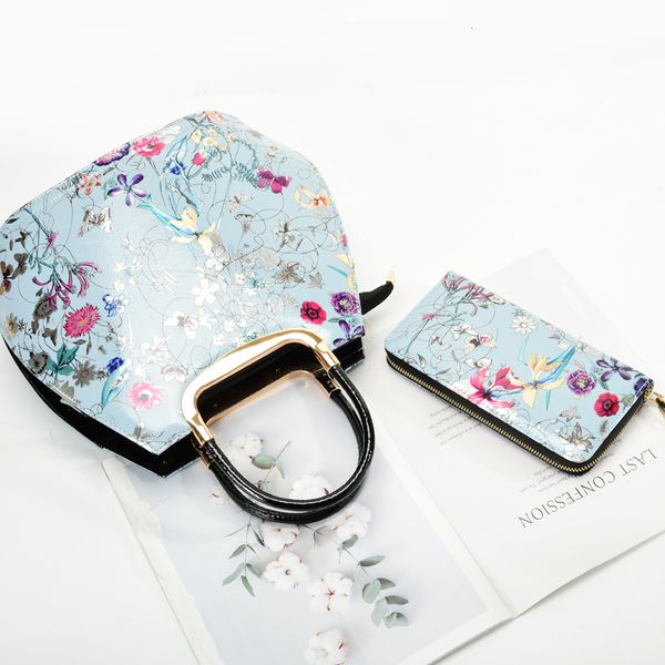 

handbag british flower tote bag trend patent leather women's shell summer