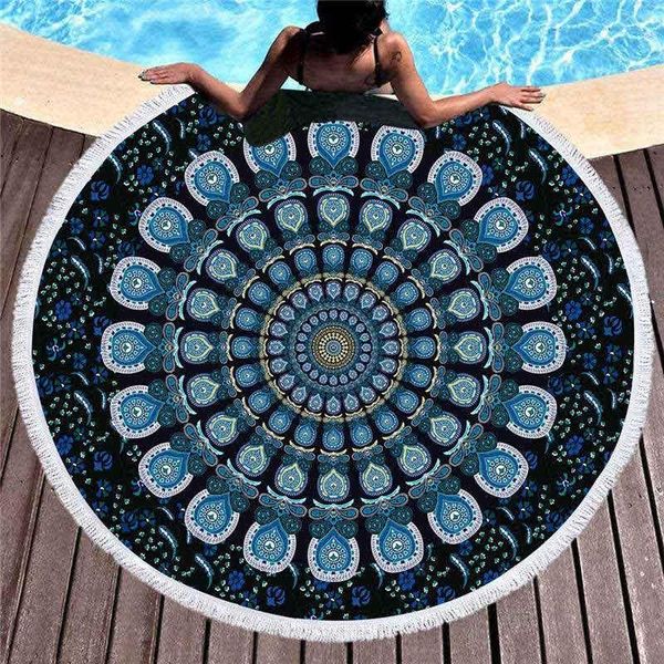 

towel quick dry microfiber 150cm large round beach for mandala yoga mat blanket absorbent super white bath tapestry
