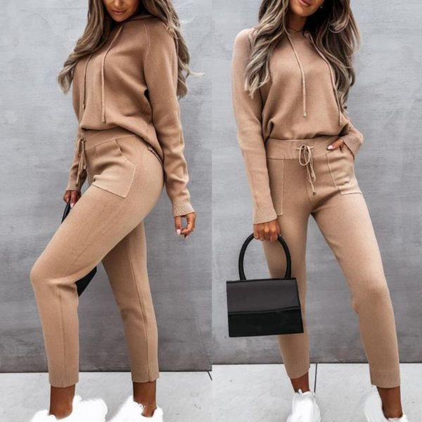 

women's two piece pants hoodie set women sweatshirts and long pant fashion sets sweatshirt pockets sweatpants activewear, White