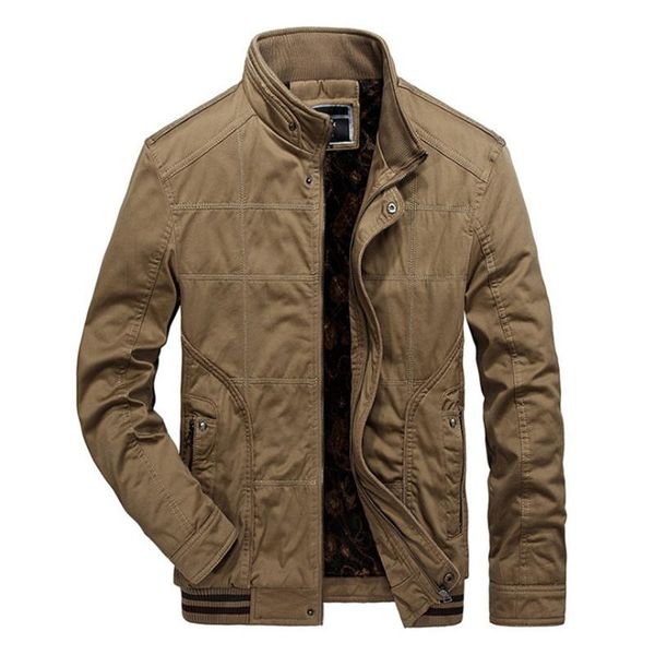 

men's jackets 2021 autumn winter fleece mens coats casual bomber jacket men khaki/army green cotton chaquetas hombre, Black;brown