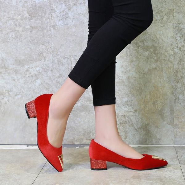 

dress shoes big size ladies high heels women woman pumps single for with pointed low heel and shallow mouth, Black
