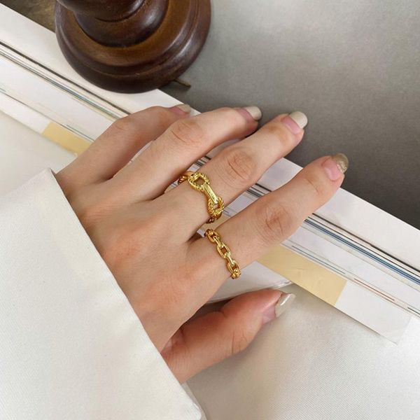 

vintage hollow open rings statement gold color alloy chains forefinger romantic jewellery for women girlfriend wedding, Slivery;golden