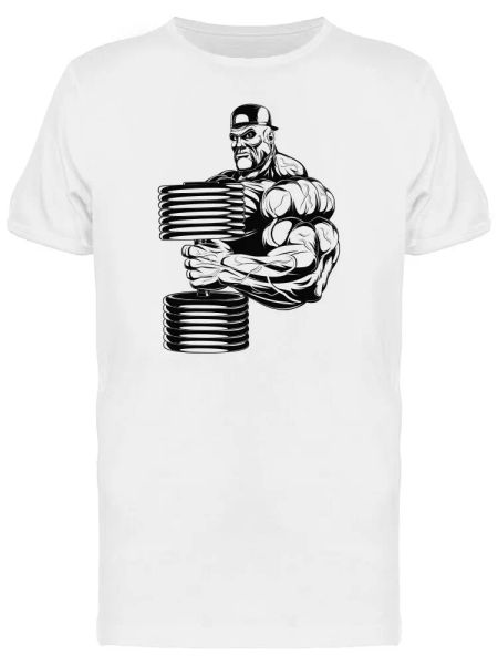

Bodybuilder In Hat Dumbbells Men's Tee -Image by Shutterstock, White;black