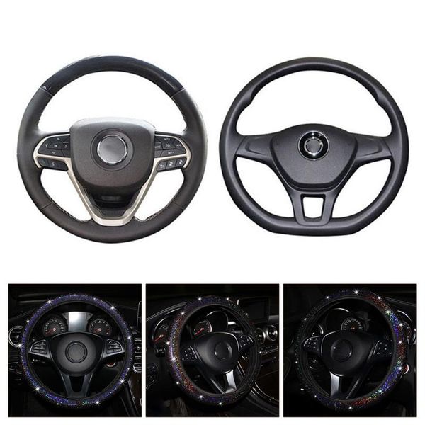 

steering wheel covers 38-37cm cover black colorful starry elastic for leather